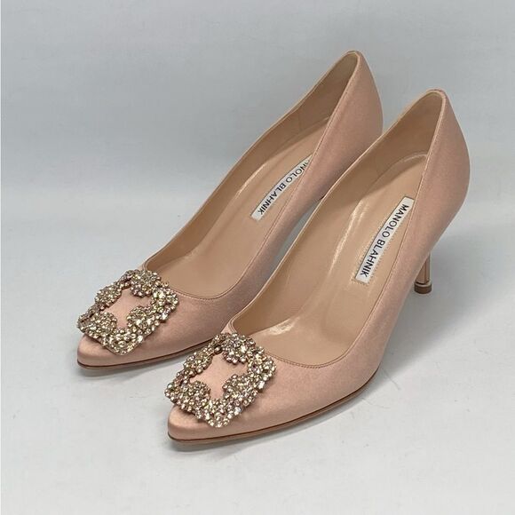 Manolo Blahnik Hangisi 70 Embellished Satin Pumps size 36.5 - Picture 8 of 13
